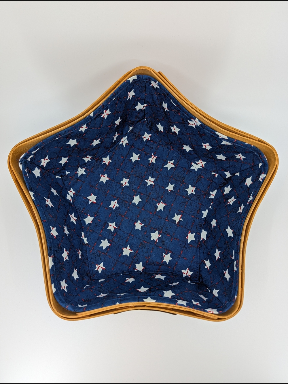 Longaberger 2001 Red Shining Star Basket/American Pride& Holly Liners/Protector - Picture 2 of 9